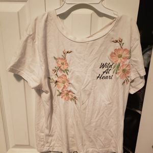 Wild at heart white flower tee